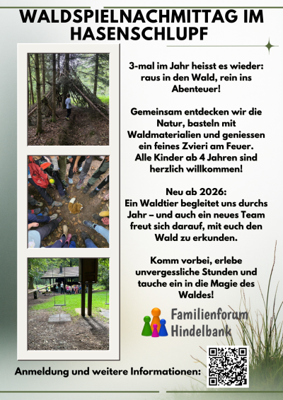 Waldspielnachmittag – Spiel, Spass & Natur Familienforum Hindelbank