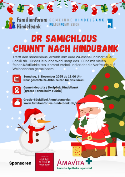 Dr Samichlous chunnt nach Hindubank / Familienforum Hindelbank