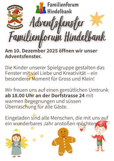 Adventsfenster Familienforum Hindelbank